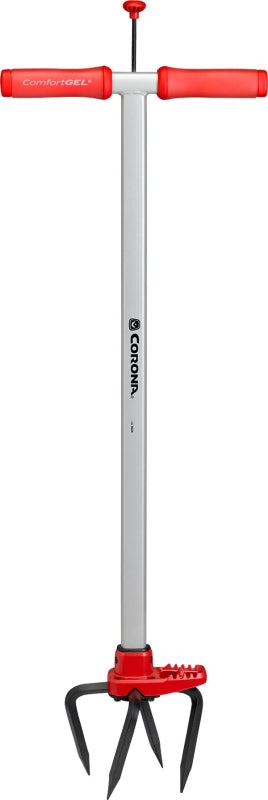 CORONA Corona LG 3624 Garden Tiller, 32 in L, 9 in Dia Tine, 6 in L Tine, 4-Tine, Steel Handle