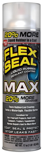 FLEX SEAL Flex Seal FSMAXCLR24 Rubberized Spray Coating, Clear, 17 oz, Can