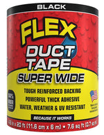 FLEX SEAL Flex Seal DTBLKR4620 Duct Tape, Peel Back, 20 ft L, 4.6 in W, Mesh Backing, Black