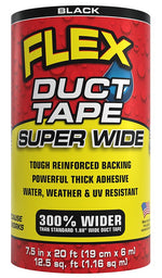 FLEX SEAL Flex Seal DTBLKR7520 Duct Tape, Peel Back, 20 ft L, 7-1/2 in W, Mesh Backing, Black HOUSEWARES FLEX SEAL