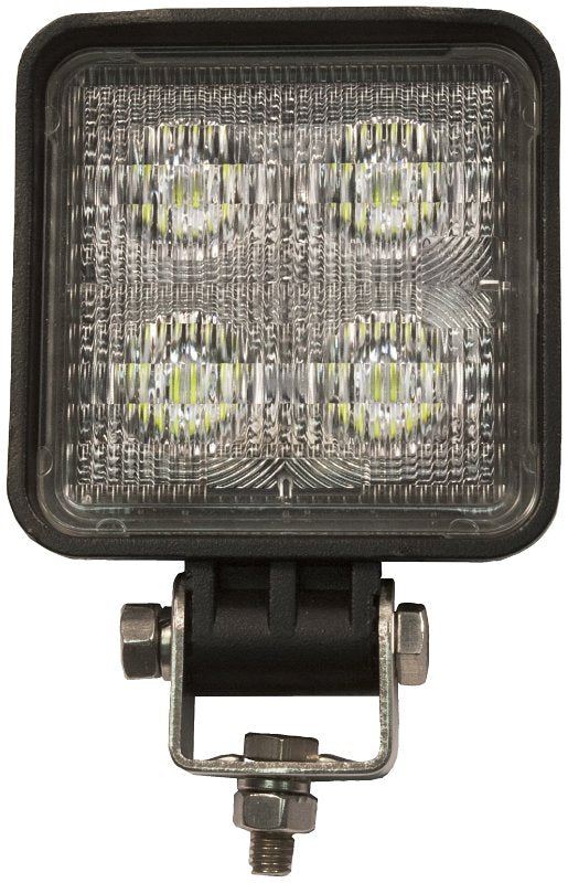 PETERSON MFG PM V904-MV Square Work Light, 0.43/0.98 A, 12/24 V, 4-Lamp, LED Lamp, 700 Lumens Lumens, 6300 K Color Temp, Black