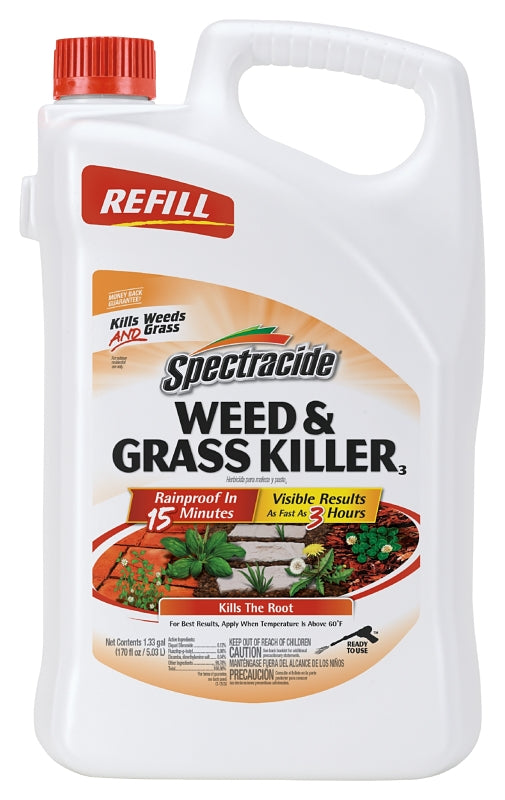 SPECTRACIDE Spectracide HG-96371 Weed and Grass Killer, Liquid, Amber, 1.33 gal Can, Mild Aromatic LAWN & GARDEN SPECTRACIDE