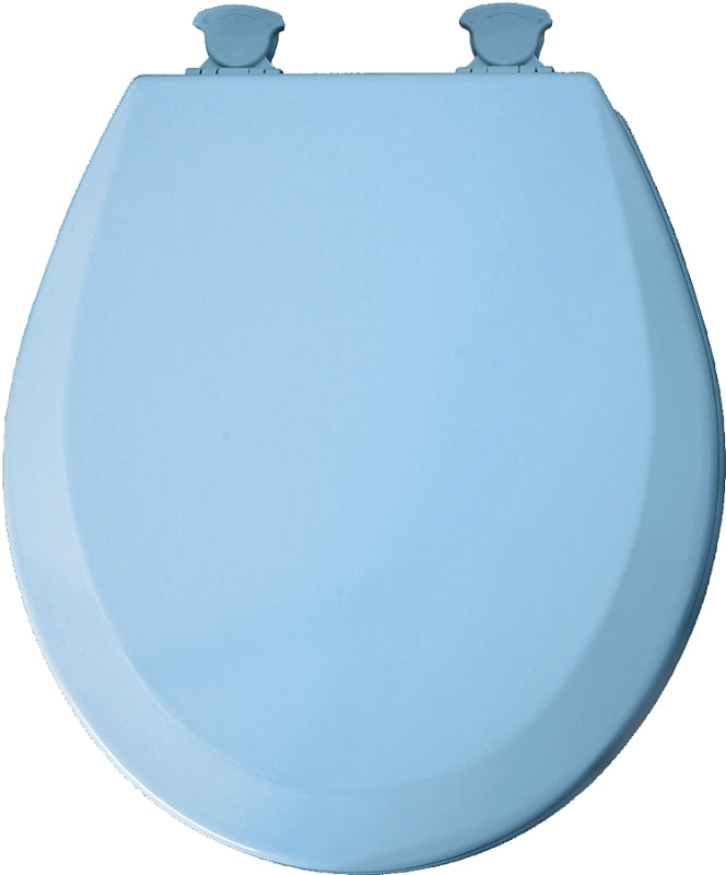 MAYFAIR Mayfair 41EC-034 Toilet Seat, Round, Wood, Sky Blue, Twist Hinge