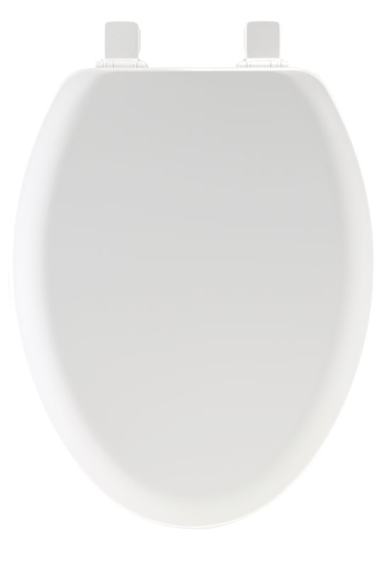 MAYFAIR Mayfair 141EC-000 Toilet Seat, 18-1/2 in L, Elongated, Wood, White, Twist Hinge, For: Elongated Bowls