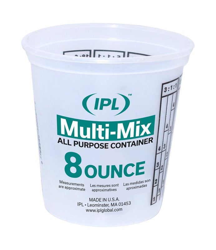 LEAKTITE-IPL PLASTICS Leaktite-IPL Plastics 100873 Mix'n Measure Cup with Ratios, 8 oz Capacity, LLDPE PAINT LEAKTITE-IPL PLASTICS