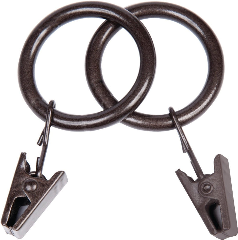 KENNEY Kenney KN75003 Curtain Clip Ring, Metal, Dark Brown
