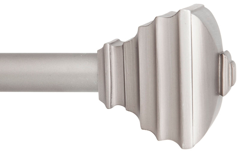 KENNEY Kenney KN80208 Curtain Rod, 3/4 in Dia, 66 to 120 in L, Pewter