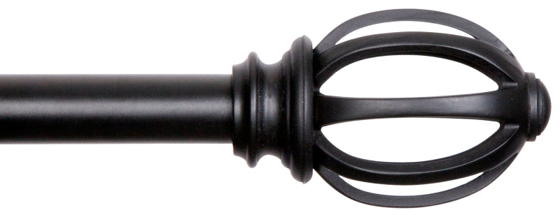KENNEY Kenney Fast Fit KN75240 Curtain Rod, 5/8 in Dia, 36 to 66 in L, Steel, Black
