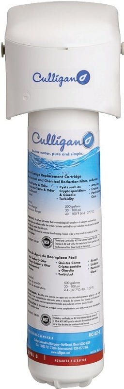 CULLIGAN SALES Culligan IC-EZ-3 Icemaker and Refrigerator Filter, 500 gal Capacity, 0.5 gpm