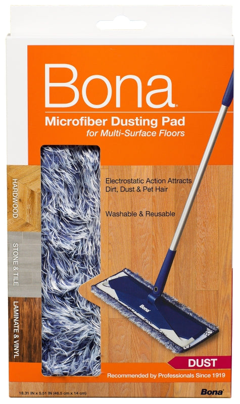 BONA Bona WM710013272 Dusting Pad, 17 in L, 6 in W, Microfiber Cloth, Machine Washable: Yes