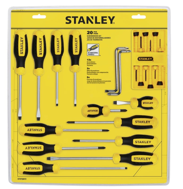 STANLEY STANLEY STHT60019 Screwdriver Set, 20-Piece, Alloy Steel, Nickel Plated TOOLS STANLEY