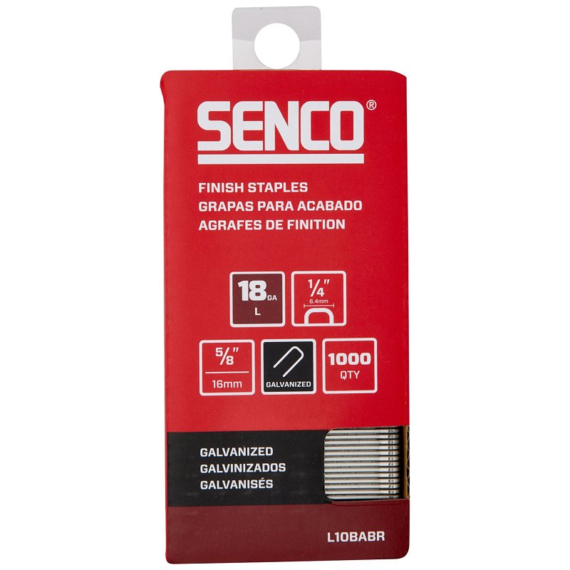 SENCO Senco L10BABR Medium Wire Staple Strip, 1/4 in W Crown, 5/8 in L Leg, 18 ga, Galvanized/Sencote HARDWARE & FARM SUPPLIES SENCO