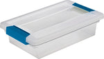 STERILITE Sterilite 19618606 Clip Box, Plastic, Blue Aquarium/Clear, 11 in L, 6-5/8 in W, 2-3/4 in H