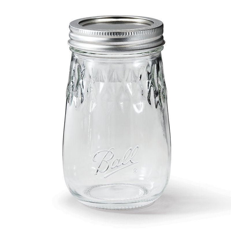 BALL Ball 1440061199 Flute Canning Jar, 16 oz Capacity, Metal HOUSEWARES BALL
