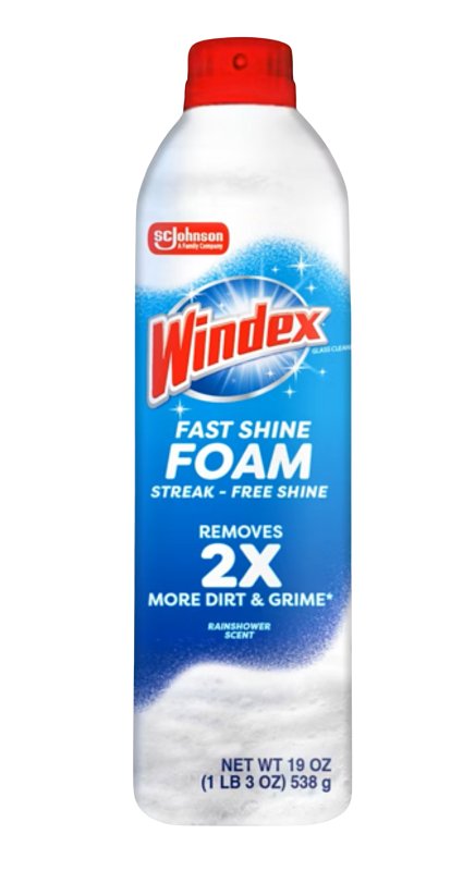 WINDEX Windex 00071 Window and Glass Cleaner, 19 oz Can, Foam, Rain Shower