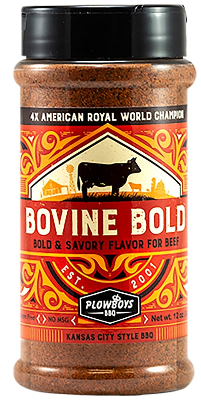 PLOWBOYS BARBEQUE Plowboys Barbeque PF02025 Bovine Bold BBQ Rub, 12.5 oz Jar OUTDOOR LIVING & POWER EQUIPMENT PLOWBOYS BARBEQUE