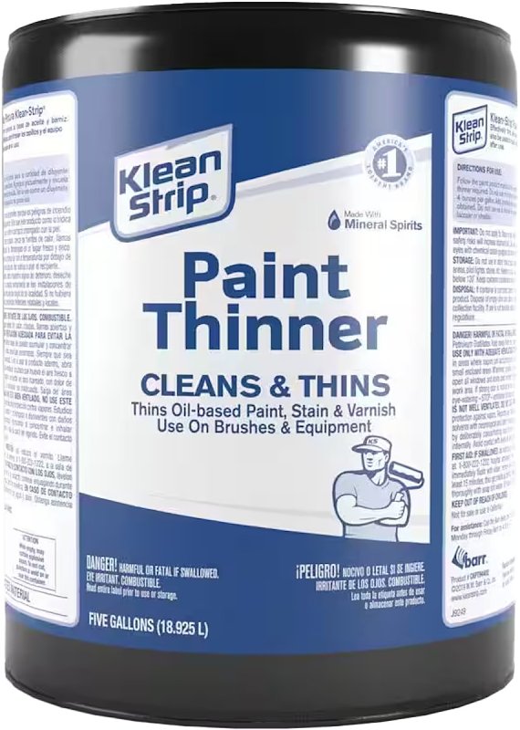 KLEAN STRIP Klean Strip CKPT94402 Paint Thinner, Liquid, Free, Clear, Water White, 5 gal, Can PAINT KLEAN STRIP