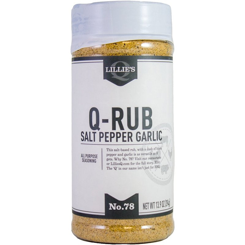 LILLIE'S Q Lillie's Q LQ00112-C Q-Rub, Garlic, Pepper, Salt, 7.9 oz Jar OUTDOOR LIVING & POWER EQUIPMENT LILLIE'S Q