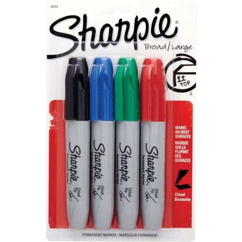 SHARPIE Sharpie 38254PP Permanent Marker, Chisel Lead/Tip, Assorted Lead/Tip