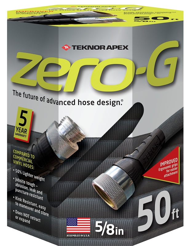 TEKNOR APEX Zero-G 4001-50 Garden Hose, 50 ft L, Vinyl, Gray