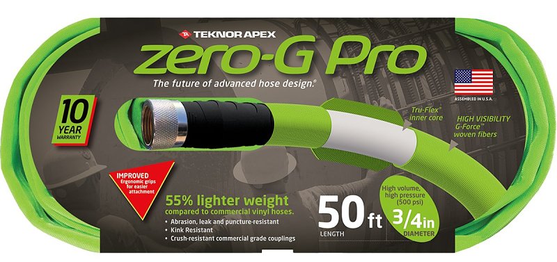TEKNOR APEX Zero-G Teknor Apex 4300-50 Coiled Hose, 50 ft L, 1800 lbf Pressure Class, Woven, Green