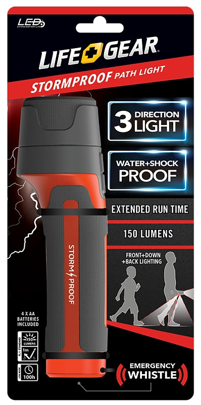 DORCY Dorcy Storm Proof Series BA38-60634-RED Pathlight, AA Battery, LED Lamp, 150 Lumens, 300 m Beam Distance, Black/Red ELECTRICAL DORCY
