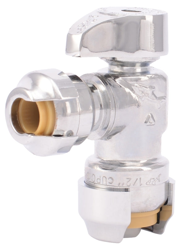 SHARKBITE SharkBite 23048-0000LF Stop Valve, 1/2 x 1/4 in Connection, Compression, 200 psi Pressure, Brass Body, Chrome PLUMBING, HEATING & VENTILATION SHARKBITE