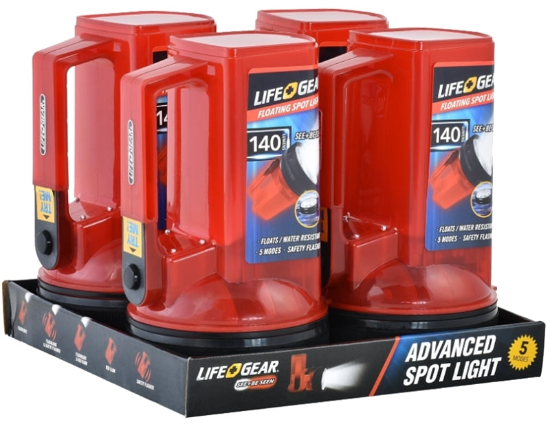 DORCY LifeGear LG114 Spotlight and Lantern, AA Battery, Alkaline Battery, LED Lamp, 300 Lumens, Flood Beam, 5 hr Run Time, Red ELECTRICAL DORCY