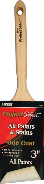 LINZER Linzer WC 2140-3 Paint Brush, Natural, Wood Handle, 3 in W, 3-1/4 in L Bristle, Polyester Bristle PAINT LINZER