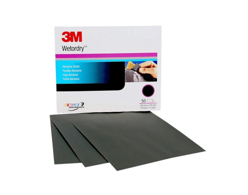 3M 3M Wetrodry Series 02033 Abrasive Sheet, 11 in L, 9 in W, 1200 Grit, Fine, Silicon Carbide Abrasive PAINT 3M