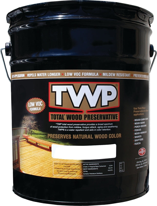 TWP (AMTECO) TWP 1500 Series TWP-1504-5 Stain and Wood Preservative, Black/Walnut, Liquid, 5 gal PAINT TWP (AMTECO)   