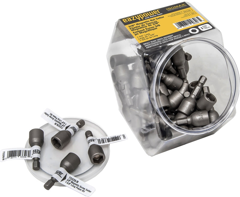 EAZYPOWER Eazypower 00326 SAE Magnetic Nutsetter, 3/8 in Drive, Hex Drive, 1-5/8 in L