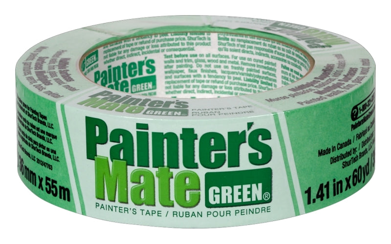 PAINTER'S MATE Painter's Mate 667017 Painter's Tape, 60 yd L, 1.41 in W, Rubber Backing, Green PAINT PAINTER'S MATE