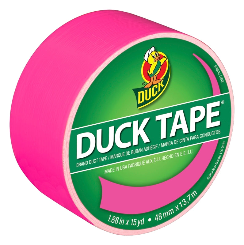DUCK Duck 1265016 Duct Tape, 15 yd L, 1.88 in W, Vinyl Backing, Neon Pink PAINT DUCK