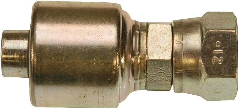 GATES Gates MegaCrimp G25170-0808 Hose Coupling, 3/4-16, Crimp x JIC, Straight Angle, Steel, Zinc HARDWARE & FARM SUPPLIES GATES