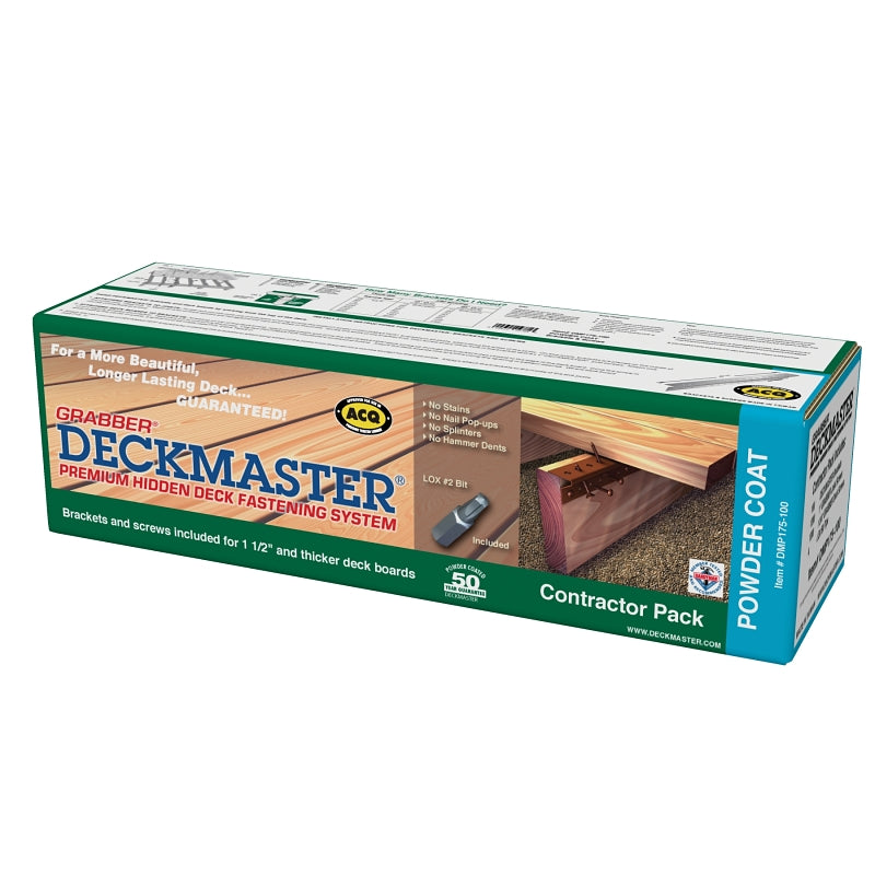 GRABBER CONSTRUCTION Grabber Construction Deckmaster Series DMP175-100 Hidden Bracket, Powder-Coated, For: 2x Decking Grabbergard Brackets