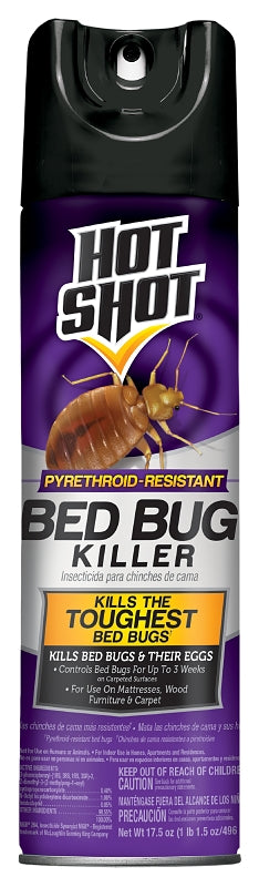 HOT SHOT Hot Shot HG-96728 Bed Bug Killer, Liquid, Spray Application, Indoor, 17.5 oz Aerosol Can, Sweet LAWN & GARDEN HOT SHOT