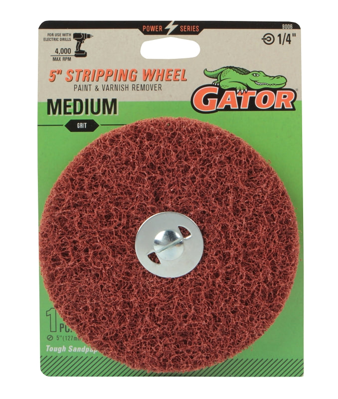 GATOR Gator 9006 Paint and Varnish Removing Wheel, 5 in Dia, 1/4 in Arbor