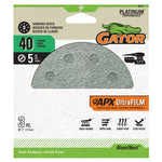 GATOR Gator 9010 Sanding Disc, 5 in Dia, 40 Grit, Coarse, Aluminum Oxide Abrasive, 8-Hole