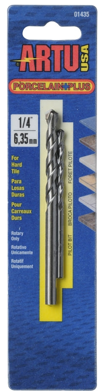 ARTU ARTU 01435 Drill Bit, 1/4 in Dia, 4-1/8 in OAL, Flat Flute, 2-Flute, 1/4 in Dia Shank, Straight Shank TOOLS ARTU