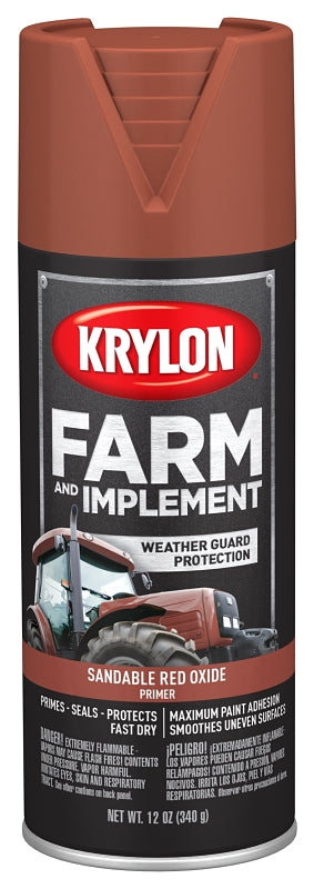 KRYLON Krylon K01951007 Farm and Implement Primer, Sandable Red Oxide Primer, 12 oz AUTOMOTIVE KRYLON