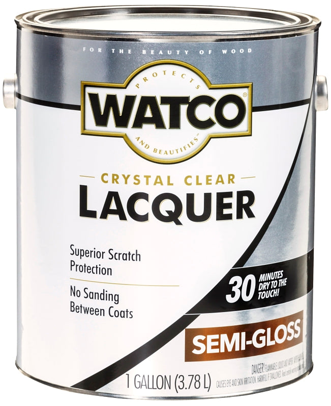WATCO WATCO 63131 Lacquer, Semi-Gloss, Liquid, Clear, 1 gal, Can