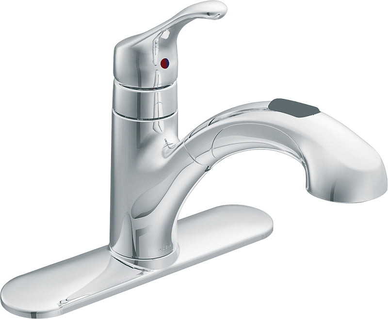 MOEN Moen Renzo Glacier CA87316C Kitchen Faucet, 1.5 gpm, 1-Handle, Stainless Steel, Chrome-Plated, Deck, Lever Handle