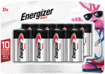 ENERGIZER BATTERY Energizer E95BP-8H Battery, 1.5 V Battery, 18 Ah, D Battery, Alkaline, Manganese Dioxide, Zinc, Rechargeable: No ELECTRICAL ENERGIZER BATTERY