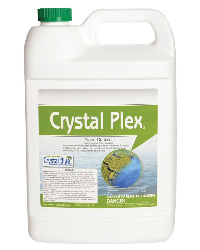 SANCO INDUSTRIES Sanco 00444 Crystal Plex Pond Algae, Liquid, Blue, 1 gal