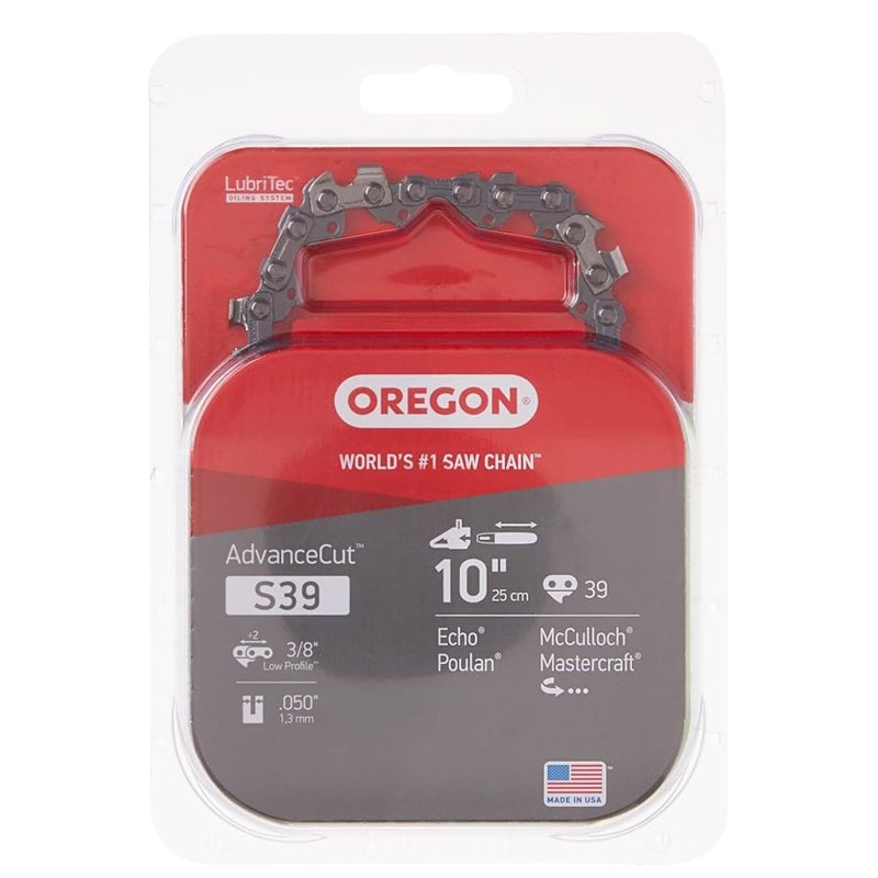 OREGON Oregon Xtraguard S39 Chainsaw Chain, 10 in L Bar, 0.05 Gauge, 3/8 in TPI/Pitch, 39-Link