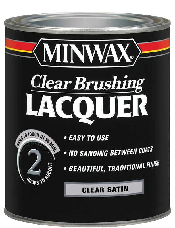 MINWAX Minwax 155100000 Brushing Lacquer, Liquid, Clear, 1 qt, Can PAINT MINWAX