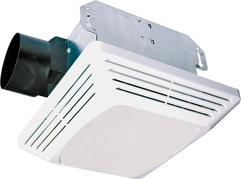 AIR KING Air King ASLC50 Exhaust Fan, 1.6 A, 120 V, 50 cfm Air, 3 Sones, CFL, Fluorescent Lamp, 4 in Duct, White PLUMBING, HEATING & VENTILATION AIR KING