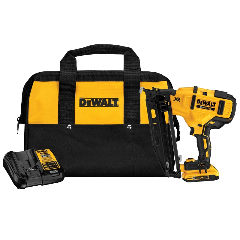 DEWALT DEWALT DCN660D1 Nailer Kit, Battery Included, 20 V, 2 Ah, 110 Magazine, 20 deg Collation, Glue Collation, 16 ga Nail TOOLS DEWALT