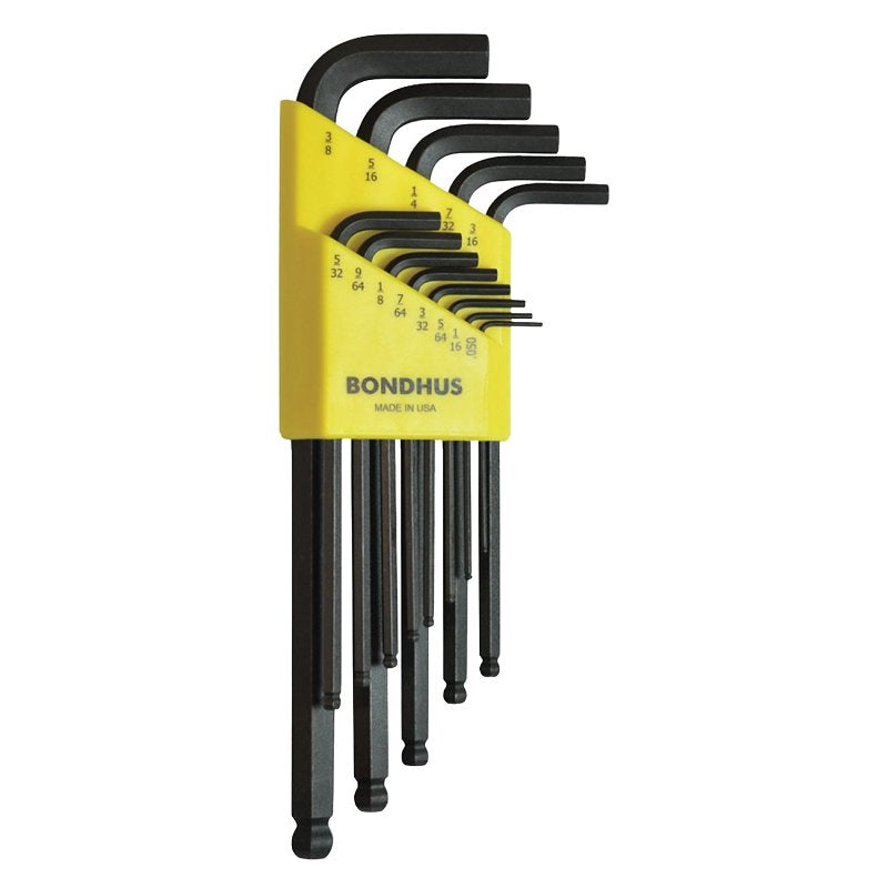 BONDHUS CORPORATION Bondhus 10937 Ball End L-Key Set, 13-Piece, ProGuard, Specifications: SAE Measurement System, Long Length